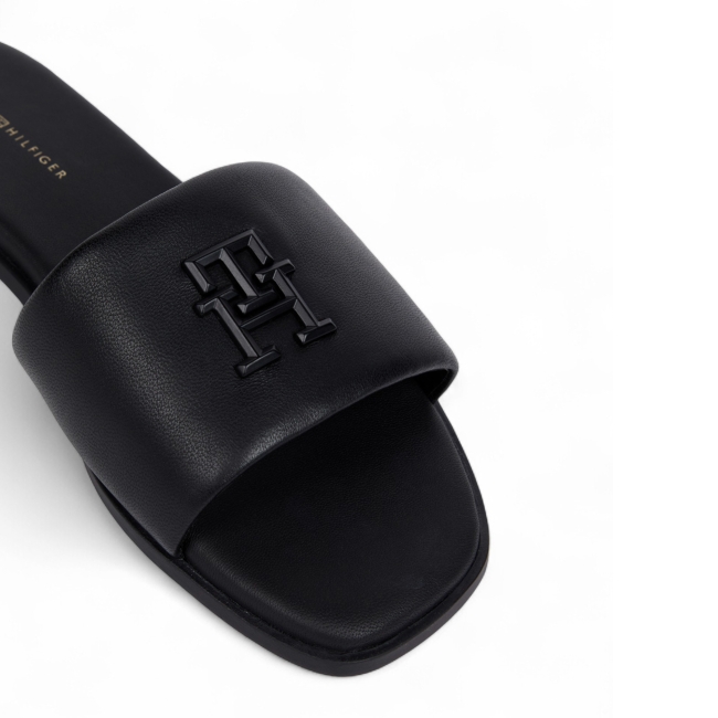 TH LOGO HARDWARE LEATHER MULE